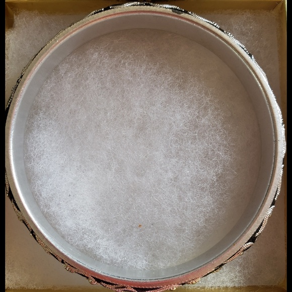 6" Black and Silver Enamel Bangle Bracelet - Picture 2 of 3